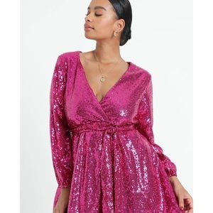 Showpo “Three of us” pink sequin dress